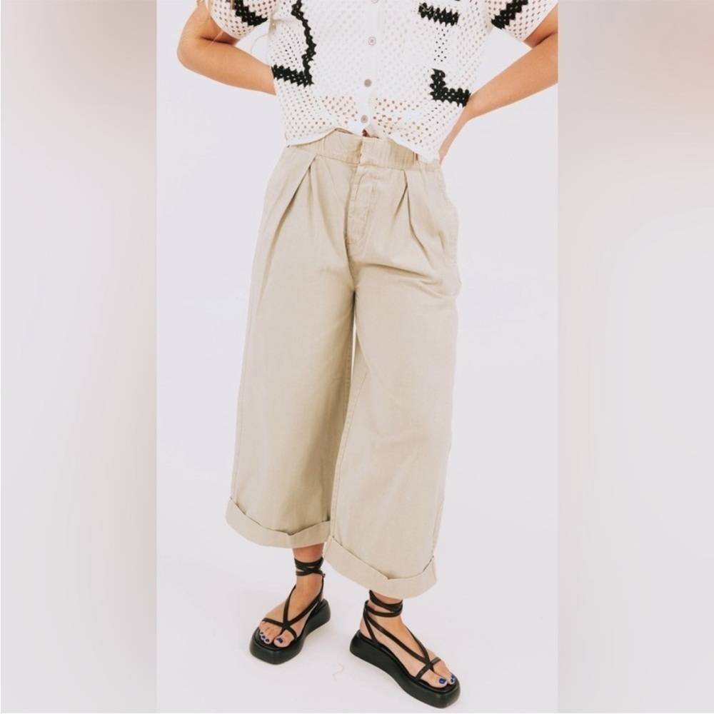NWT Free People After Love Cuff Pants in Sandshell. Size X-Small